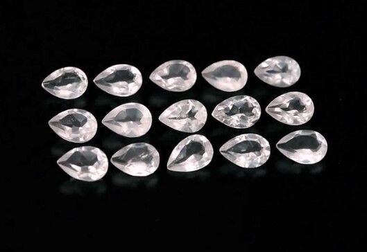 15pcs Lot 5.70ct t.w Pear Natural Untreated Pink Rose Quart, Africa