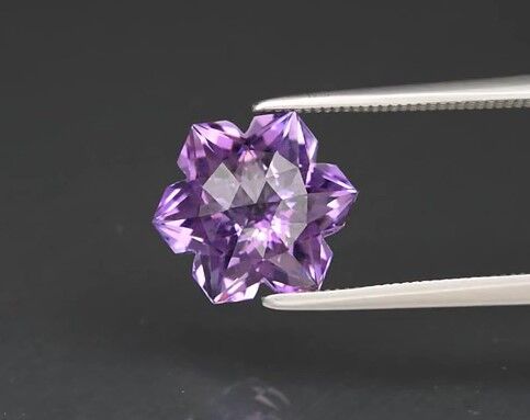 3.21ct 9.2x9.2mm VVS Snowflake Natural Purple Amethyst Unheated Uruguay