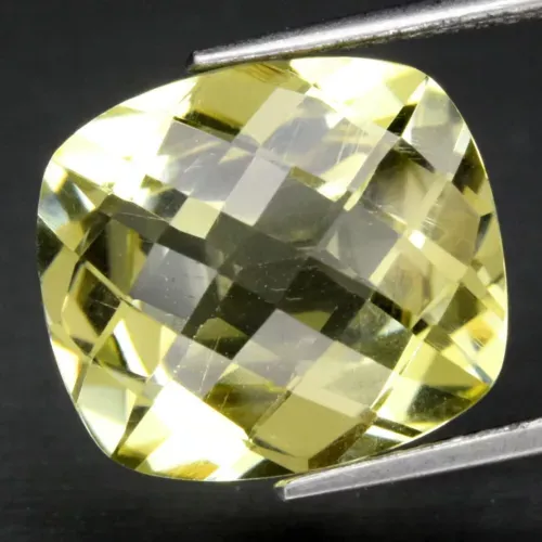 4.66ct 12x10.8mm VS Cushion Natural Lemon Quartz Gemstone, Brazil