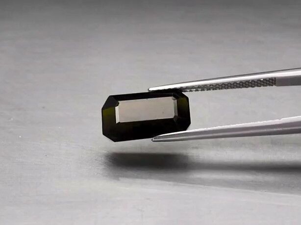 4.50ct 12.5x7.3mm VVS Octagon Natural Unheated Deep Olive Green Tourmaline