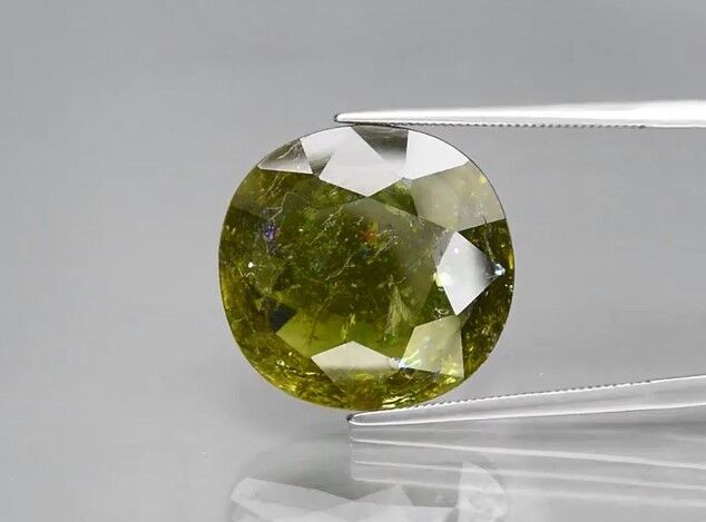 16.06ct 18x17.2mm Cushion Natural Unheated Olive Green Tourmaline, Mozambique