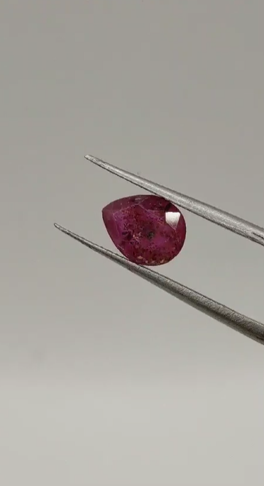 1.95ct 8.6x6.9mm Pear Natural Unheated Ruby