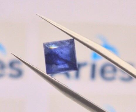 3.41ct 7x6.8mm Octagon Natural Blue Sapphire ( Glass Filling)