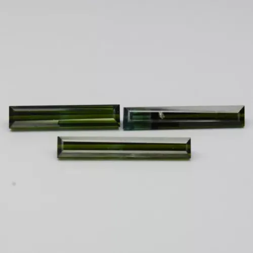 3p Lot 4.86ct t.w Baguette Natural Unheated Green Tourmaline Gemstone Mozambique