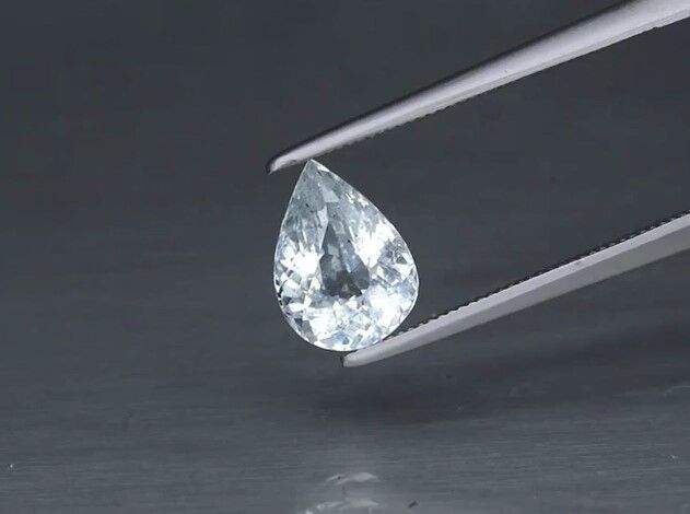 1.52ct 9x6.4mm Pear Natural Unheated Light Blue Aquamarine, Mozambique