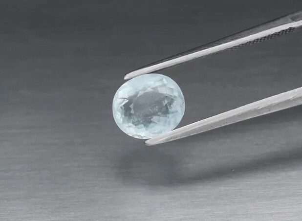 1.64ct 8x6.8mm Oval Natural Unheated Blue Aquamarine, Brazil