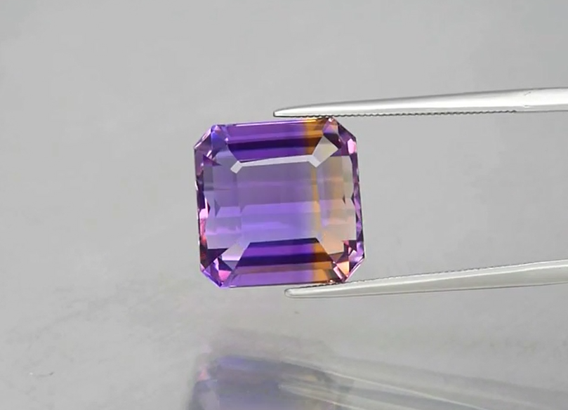 11.57ct 13x12.8mm IF Octagon Natural Untreated Yellow & Purple Ametrine, Brazil