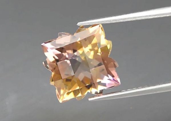 4.99ct 10.5x10.5mm VS Fancy Natural Untreated Purple & Yellow Ametrine, Bolivia