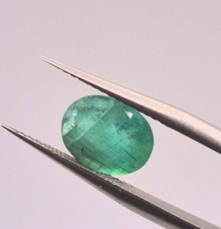 2.03ct 9x7.2mm Oval Natural Green Emerald, Zambia