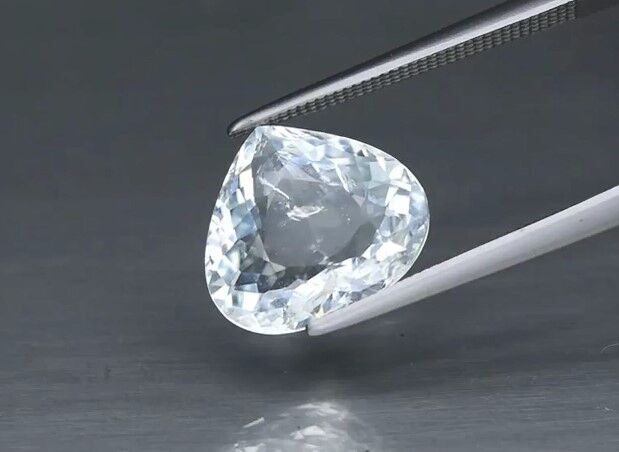 3.62ct 11.8x10.5mm Pear Natural Unheated Light Blue Aquamarine, Mozambique