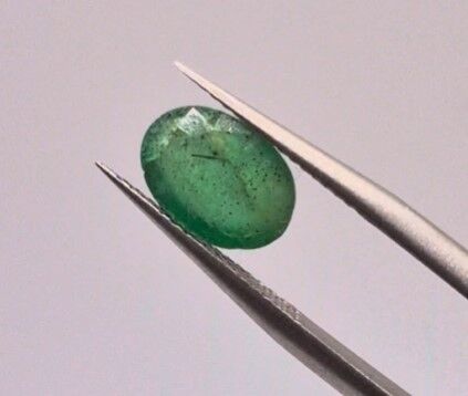 1.79ct 9.5x6.9mm Oval Natural Green Emerald, Zambia