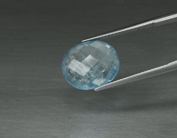 6.30ct 14.6x12.4mm Cushion Natural Unheated Blue Aquamarine, Brazil