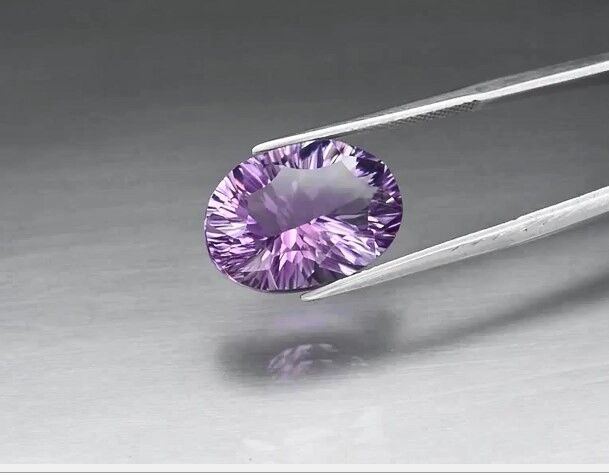 8.95ct 16.8x12mm VVS Oval Concave Natural Unheated Purple Amethyst, Marvelous!