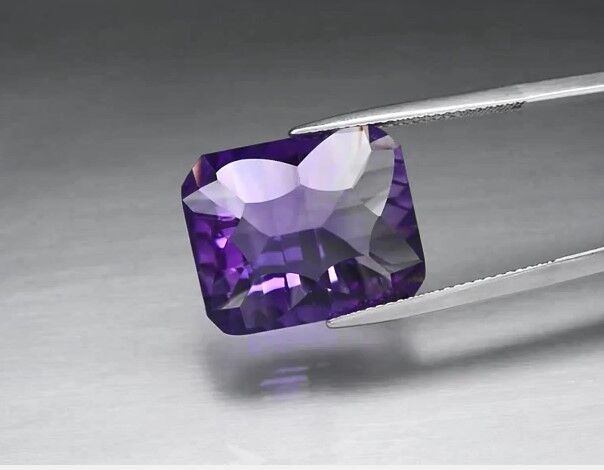 14.92ct 18x14.7mm VVS Octagon Concave Natural Unheated Purple Amethyst, Uruguay