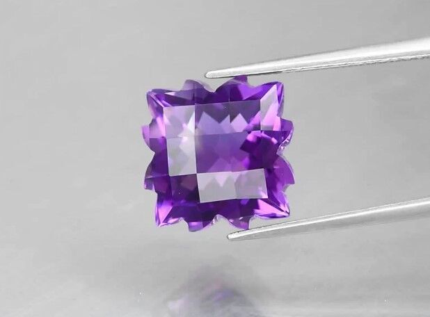 5.46ct 10.7x10.7mm IF Fancy Natural Unheated Purple Amethyst, Brazil